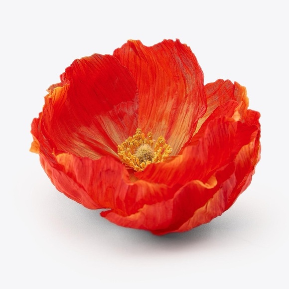 NWOT. Zara Red/Orange Maxi Flower Hair Te with Elastic Band.